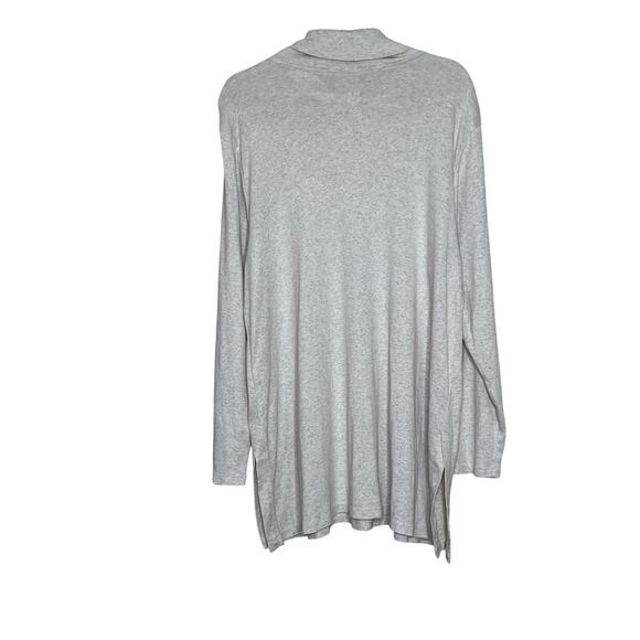 J.Jill Perfect Pima tunic beige/cream heathered cowl neck career basic office - Picture 2 of 7